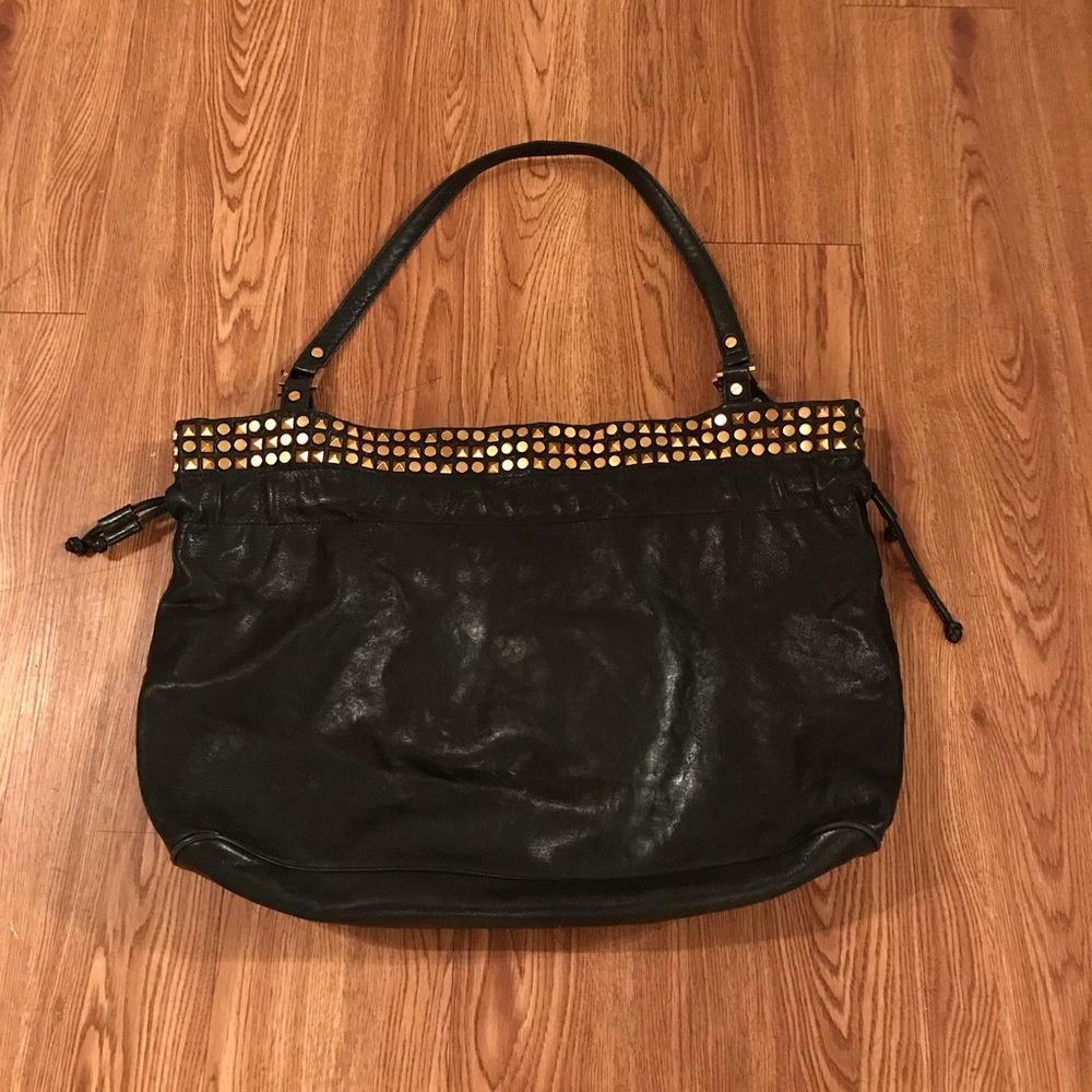 Tory Burch leather gold studded tote purse
